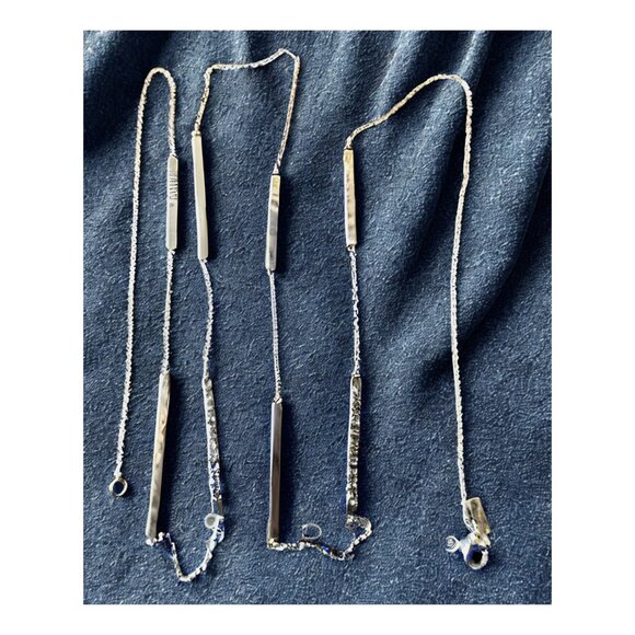 Vintage Silpada "Fine Lines" Necklace.925 Engraved and Hammered Silver N3020 - Picture 8 of 9